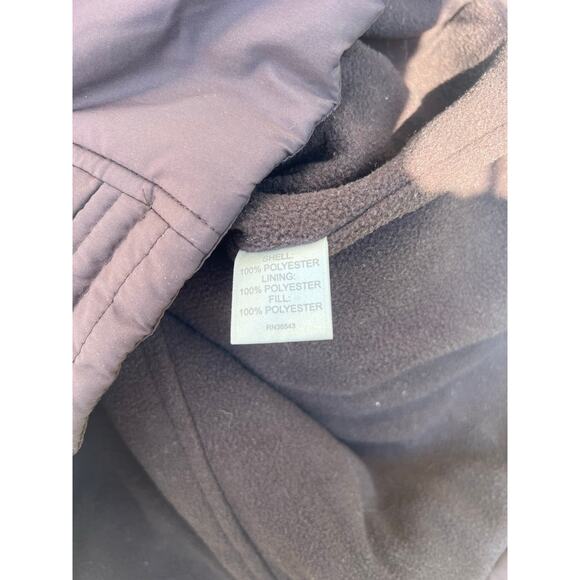 Vintage Van Heusen Chocolate Brown Quilted Sleeve Full Zip Jacket Size Medium - Picture 5 of 6